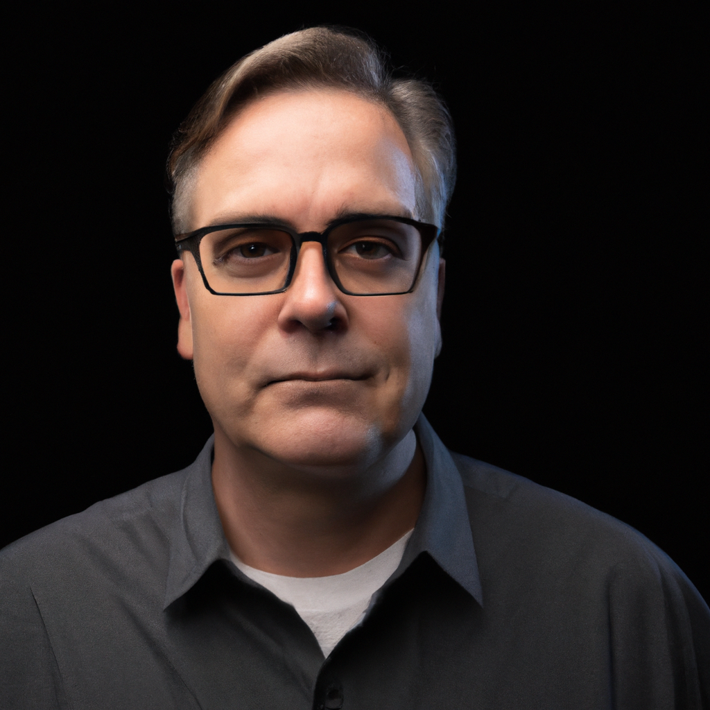 AI-generated portrait: Avery Ross, investigative editor with notepad and evidence folder